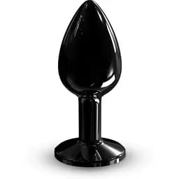 Металева анальна пробка з кристалом Dorcel Diamond Plug Black S