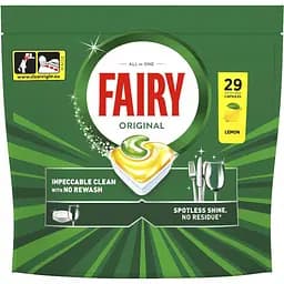 Капсулы для посудомоечных машин Fairy Original Все-в-1, 29 шт.