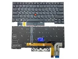 Клавіатура для Lenovo ThinkPad T490s T495s X1 Extreme Gen 1/2, P1 Gen 1/2 (RU Black з підсвічуванням)
