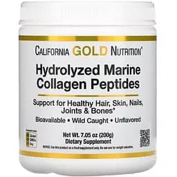 Морський колаген California Gold Nutrition Hydrolyzed Marine Collagen Peptides 200 г