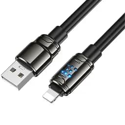 Дата кабель Hoco U143 Joy USB to Lightning 2.4A (1.2m) Black - мініатюра 4