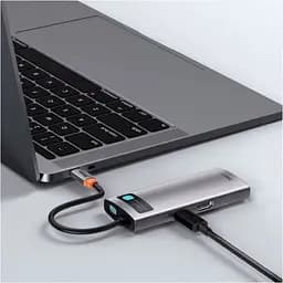 USB-хаб Baseus Metal Gleam Series 5-in-1 Multifunctional Type-C Hub Space Gray (CAHUB-CX0G) [72630] - мініатюра 10
