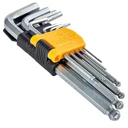 Комплект ключів Ingco шестигранних з кулькою 1.5-10 мм 9 шт (HHK12091) - мініатюра 5