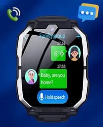 Дитячий смарт годинник Lemfo D34 на Android OS з поворотно-знімним корпусом, GPS трекером, 4G SIM-картою, відеодзвінками, 16GB пам’яті, TikTok, YouTube, Instagram, WhatsApp, прослушкою та SOS Чорний - мініатюра 5