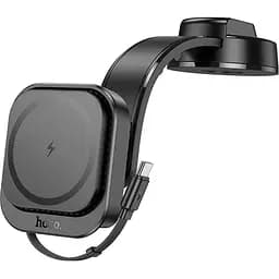 Автодержатель с беспроводной зарядкой Hoco HW24 Might Black (619660) [151320]
