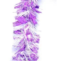 Мішура новорічна 200х12 см ПВХ білий-бузковий (ГЛ-120/2/1-2)