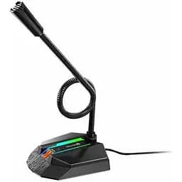 Настільний USB-мікрофон MeeTion MT-MC15 з підсвічуванням RGB 5В Гусяча шия на 360 градусів Чорний