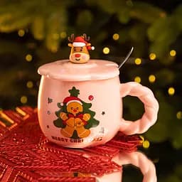 Чашка порцелянова Gingerbread 400 мл з кришкою  FM-CS-20B - мініатюра 3