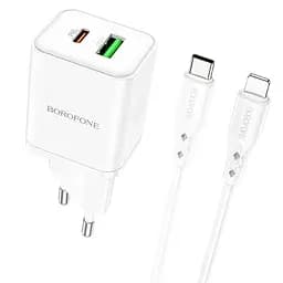 СЗУ Borofone BN7 PD20W+QC3.0 (1USB-A/1C) + кабель Type-C to Lightning