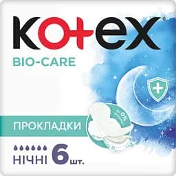 Гигиенические прокладки Kotex Bio Care Night 6 шт.