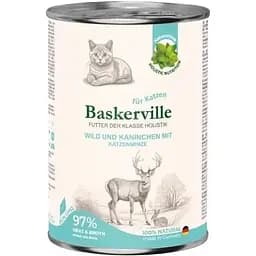 Вологий корм для котів Baskerville Holistic Wild und Kaninchen оленина з кроликом і котячою м'ятою 400 г