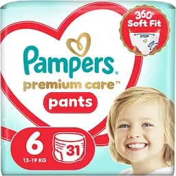 Підгузки-трусики Pampers Premium Care Pants Розмір 6 (13-19 кг) 31 шт.
