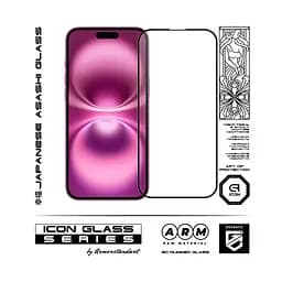 Захисне 3D скло для Apple iPhone 16 Plus, Icon 3D, загартоване, 9H, загартоване скло, повне проклеювання, протиударне, глянсове з олеофобним покриттям, на весь екран, сумісне з чохлами, проста установка, ArmorStandart (ARM83512) - мініатюра 2