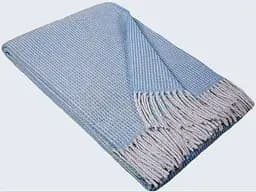 Плед бавовняний Vladi Валенсія Верона 140х200 біло-яскраво.блакитний (1037)