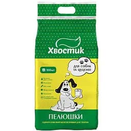 Пелюшки Хвостик для собак і цуценят 56×56 см 100 шт