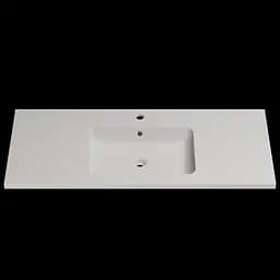 Раковина глянцева врізна Amidicon Rodeo 120 1200x480 з литого каменю RODEO_120_HL, Білий