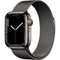 Смарт-годинник Apple Watch Series 7 GPS + Cellular 45mm Graphite Stainless Steel with Graphite Milanese Loop (MKJJ3) [62626]