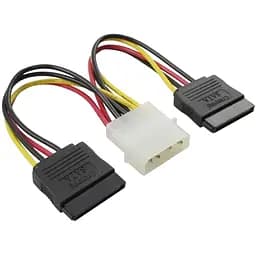 Кабель живлення Atcom Sata 2 пристрої перехідник з Molex 20 см - мініатюра 2