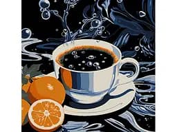 Картина за номерами Strateg Кава з цитрусовими нотками на чорному фоні (30х30 см)