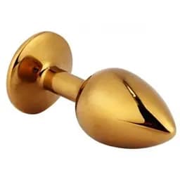 Металллическая анальная пробка - Золото, L(стертость на поверхности) Афродита АПМЗК L 89274