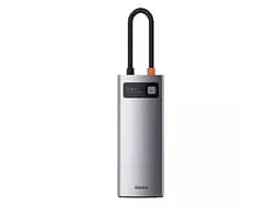 Мультипортовий адаптер USB Хаб Baseus Metal Gleam Series 5-in-1 Multifunctional Type-C HUB Docking Station Gray CAHUB-CX0G