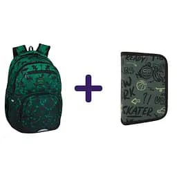 Набір: Рюкзак CoolPack Pick 17” Dragons (F099805) + Пенал на блискавці CoolPack Clipper Tiger з органайзером для ручок 20x14x3 см (F076931)
