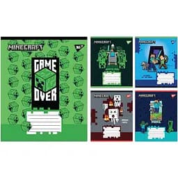 Набор тетрадей Yes Minecraft Walls A5 в линию 12 листов 25 шт. (767564)