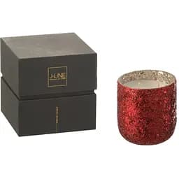 Свічка J-line ароматична у скляній вазі червоного кольору аромат східний ванільний час горіння 40 годин Бельгія (35618)