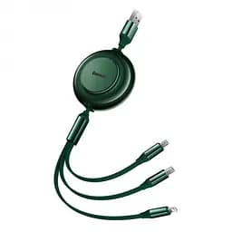 Кабель Baseus Bright Mirror 2 Series 3-in-1 Cable USB to MicroUSB+Lightning+Type-C 3.5A 1.1m CAMJ010006 Green