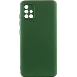 Чохол TPU Getman Liquid Silk Full Camera для Samsung Galaxy A71 Зелений / Dark green