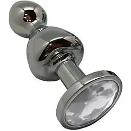 Металева анальна пробка Wooomy Lollypop Double Ball Metal Plug L