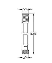 Душовий шланг 2000мм Grohe Relexaflex 28155002, Хром - мініатюра 3