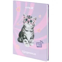 Щоденник шкільний Kite Studio Pets 170х238 мм рожевий (SP25-262-1) - мініатюра 3