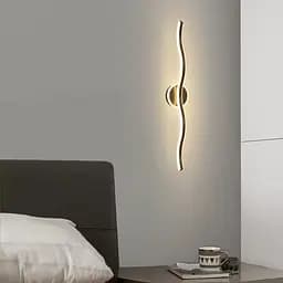 Чорне видовжене хвилеподібне бра 80 см 4000K Арт. WB 31/800 BK Line F