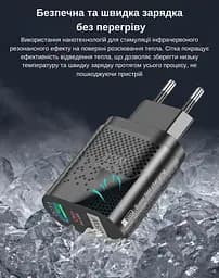 Зарядний пристрій XON PowerCharge 65W (PD33) USB Type-C (PCWB065033A1С1B 6051) Чорний - мініатюра 8