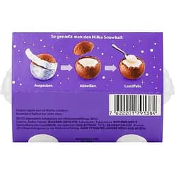 Шоколад молочний Milka Snow Balls з кремовою молочною начинкою 4 шт. х 28 г - мініатюра 3