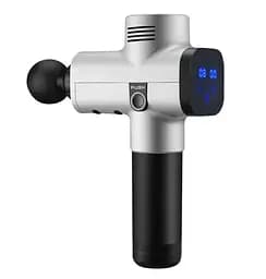 Масажний ударний пістолет тригерних точок Phoenix A2 (4 насадки) сенсор Сірий