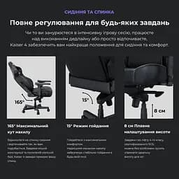 Крісло ігрове Anda Seat Kaiser 4 Size XL Black Linen Fabric (AD12YDDC-XLL-20-B-CF) - мініатюра 16