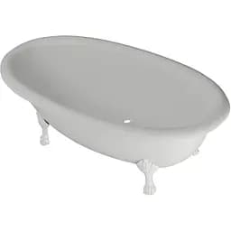 Ванна окремостояча глянцева Amdcon Olmpa 180x90 біла з литого каменю білі ніжки OLMPA_180_nzhk_HL Білий