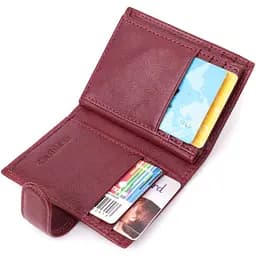Практична візитниця з натуральної шкіри ST Leather 22468 бордова - мініатюра 6