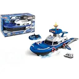 Корабль 660 A-246 парковка, звук, подсветка, инерция, масштаб 1:64 в коробке синий