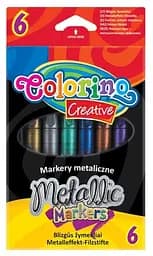Маркеры для рисования Colorino Metallic перламутровые чернила 6 цветов (32582PTR)