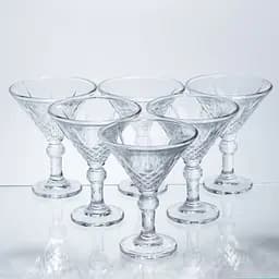 Набір келихів для мартіні Yiwu Golden Martini 6 штук по 215 мл коктейльні келихи класичні конусовидні для напоїв HP-17-58