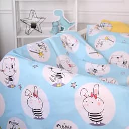 Комплект постільної білизни MirSon Бязь Kids Time 20-0044 Cats and bunnies 160x220 см (2200009641039) - мініатюра 3