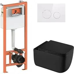 Набір Q-tap Nest 4 в 1 підвісний унітаз Gemini Ultra Quiet 530х365х373 + комплект інсталяції QT2533076EUQMB46168