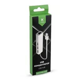 Концентратор Vinga 3xUSB2.0 + RJ45 100Mbps (VCP2H3USB2LANWH) - мініатюра 3