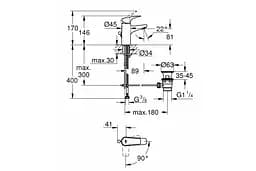 Змішувач для умивальника S-Size Grohe Start Flow 23769000 Хром - мініатюра 3