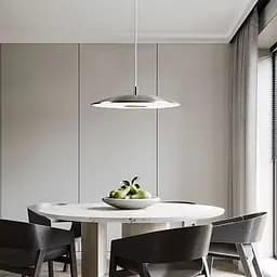 Подвесной серебряный LED светильник ENOCH с нейтральным светом в 3-х размерах Line.F Диаметр 40см