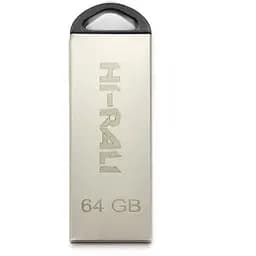 Флеш накопитель USB 64Gb Hi-Rali Fit серебристый USB 2.0 (HI-64GBFITSL)