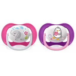 Пустушка Avent ортодонтична Ultra Air Animal для дівчат 6-18 міс 2 шт SCF080/08 - мініатюра 4